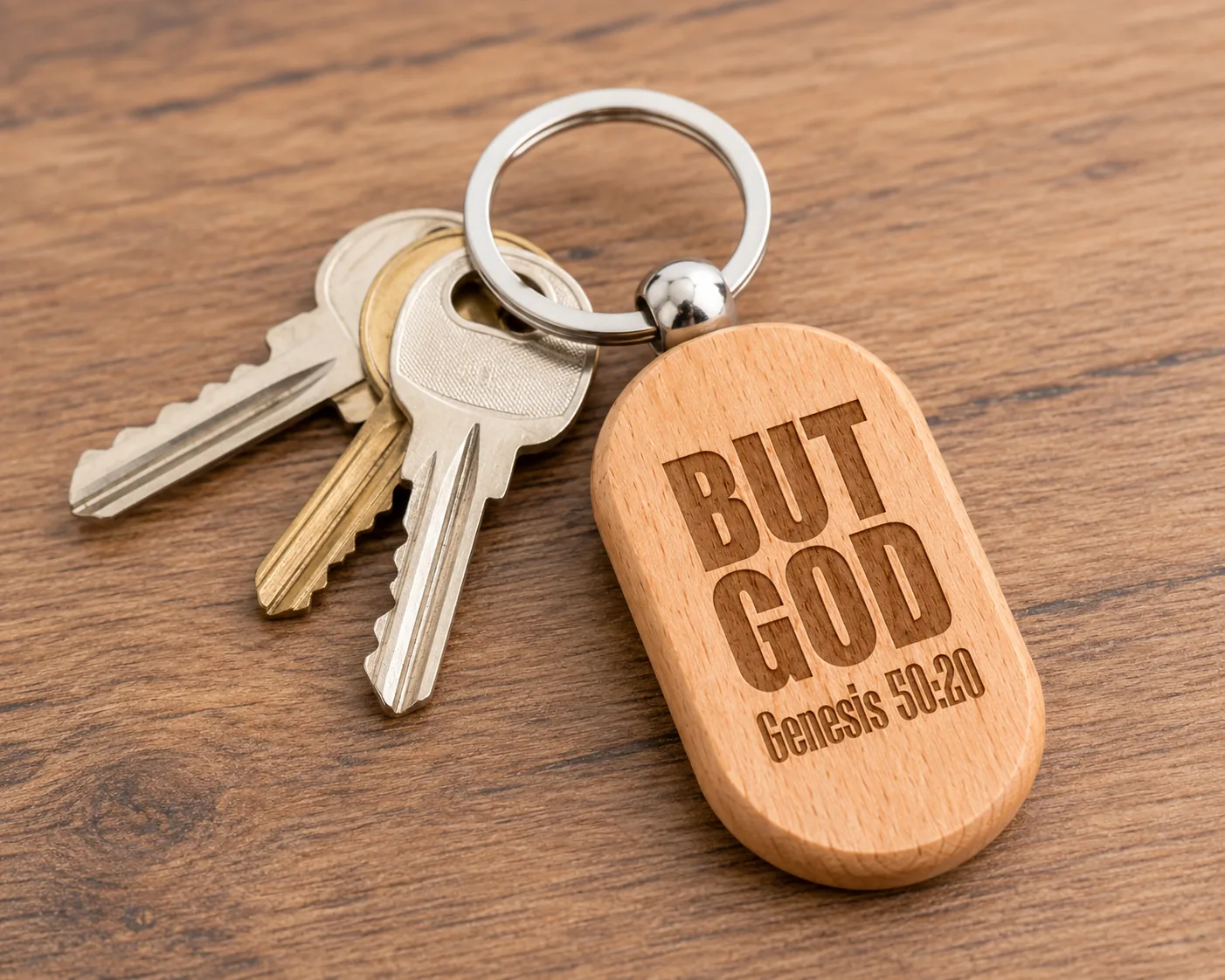 Wood Carved Custom Keychain
